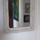 Rectangular mirror in vintage woven wicker rattan