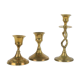 Trio of brass candle holders, vintage