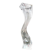 Ancien chandelier bougeoir 1,3 kg cristal de bohème ancien verre antique