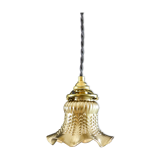 Old tulip suspension painted gold with new brass