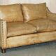Edwardian Style Leather Two-Seater Sofa with Studs