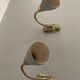 Pair of grey metal and brass wall lights, 1960s, Germany