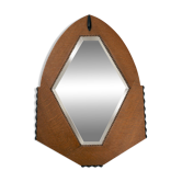 Dutch Art Deco Mirror in Oak with Ebonized Details, 1920-1930