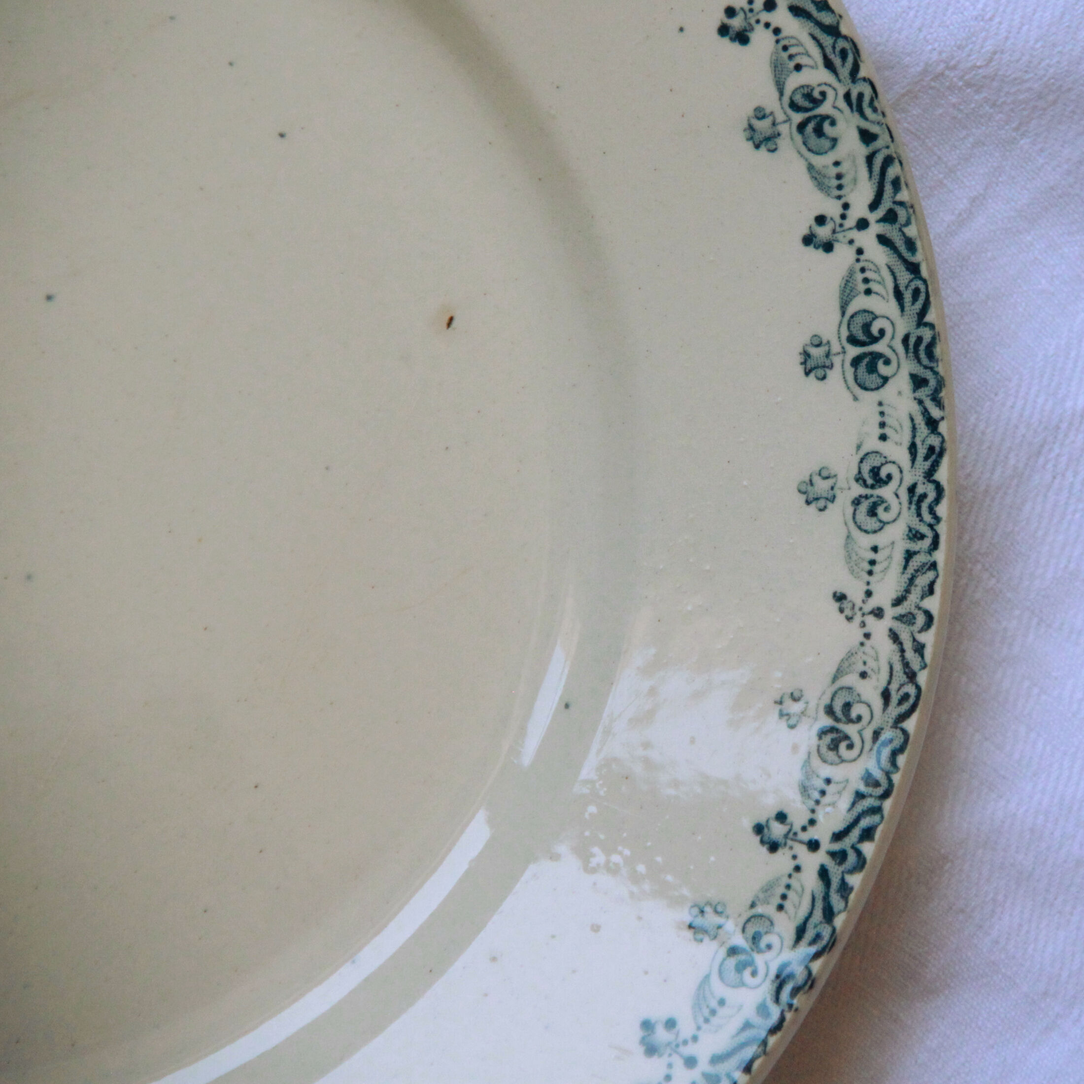 Set of 6 flat plates hb and cie terre de fer model nice old french earthenware