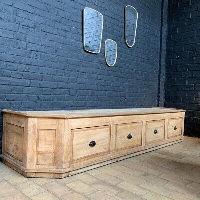 Large oak TV furniture