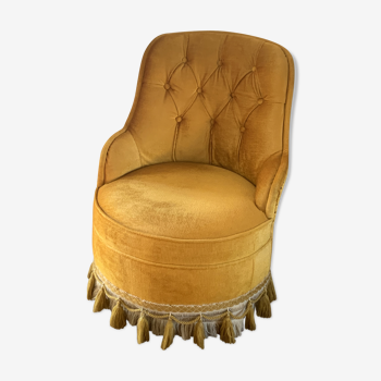 Fauteuil crapaud jaune