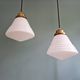 Art Deco Philips suspension in white opaline, 1930 (2 available)