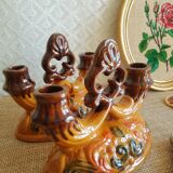 Pair of double barbotine candlesticks - vintage