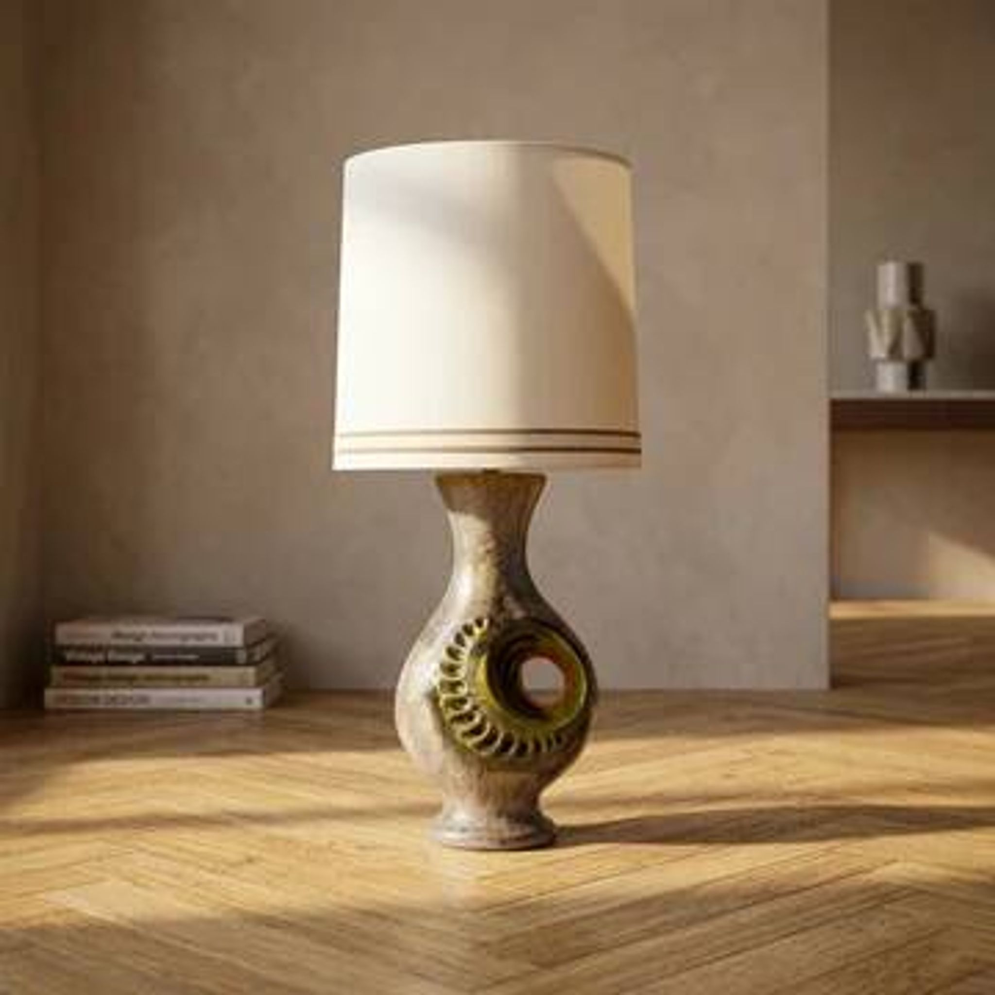 Vintage ceramic table lamp, Walter Gerhards lamp, 1970s