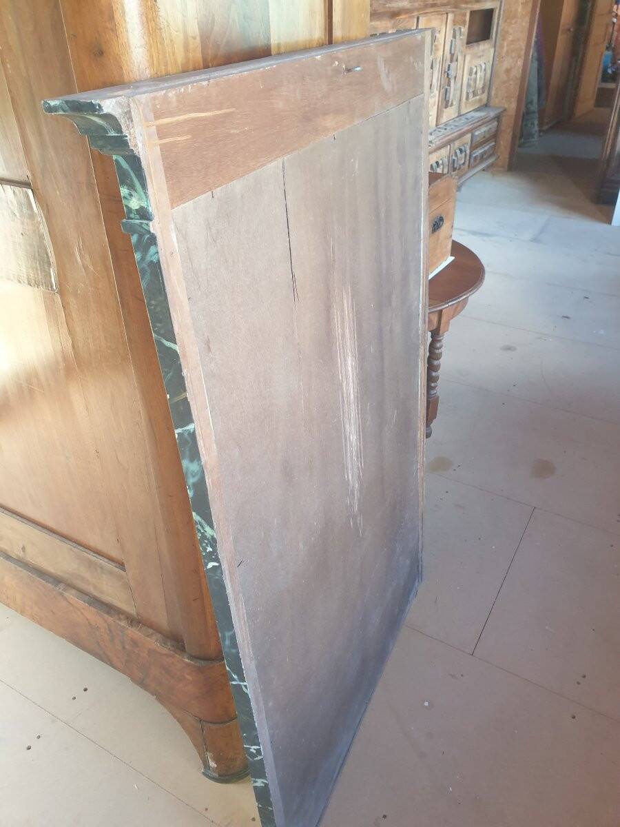 Large mirror - trumeau with a wooden frame imitating marble - 20th century