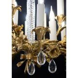 Chandelier in gilded bronze and crystal, 19 century