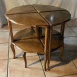 pedestal table, walnut side table