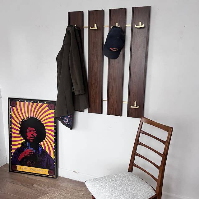 Vintage wall-mounted coat rack