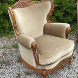 Velvet sofa and 2 armchairs