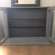 Vintage wooden cupboard and porcelain lock