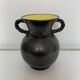 Vase with handles black yellow vintage