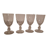 Pop-up Christmas 2022 Set of 4 molded glass wine glasses early twentieth