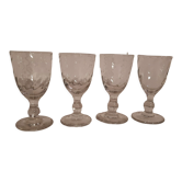 Pop-up Noël 2022 Lot de 4 verres à vin en verre moulé début XXème