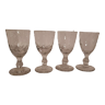 Pop-up Christmas 2022 Set of 4 molded glass wine glasses early twentieth