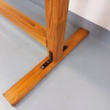 Oval table / vintage pine console from the 60s 70s