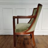 Fauteuil velours vert