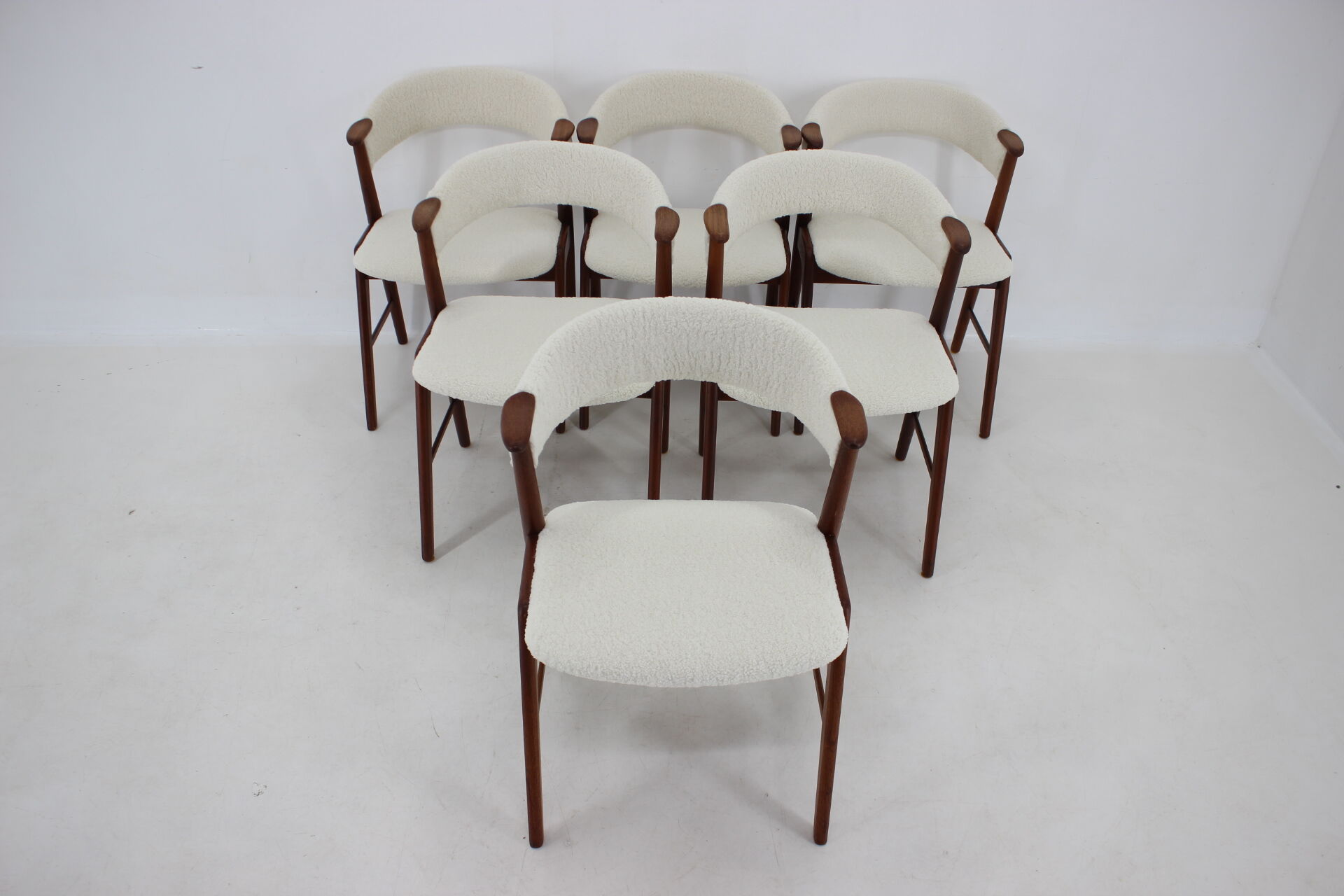 6 chairs in sheepskin fabric upholstery denmark