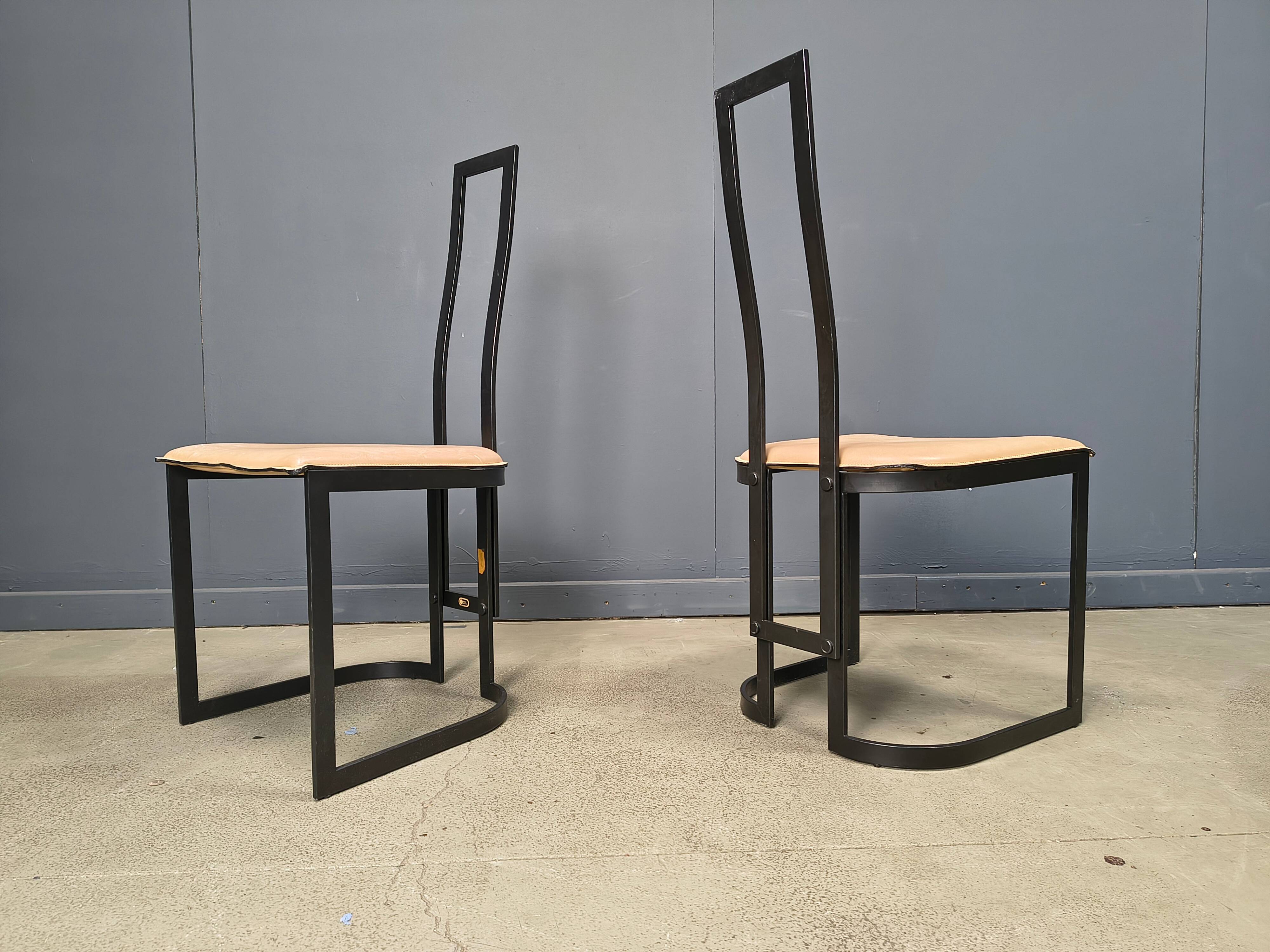 Gastone Rinaldi postmodern dining chairs for Thema Italy, 1980s - set