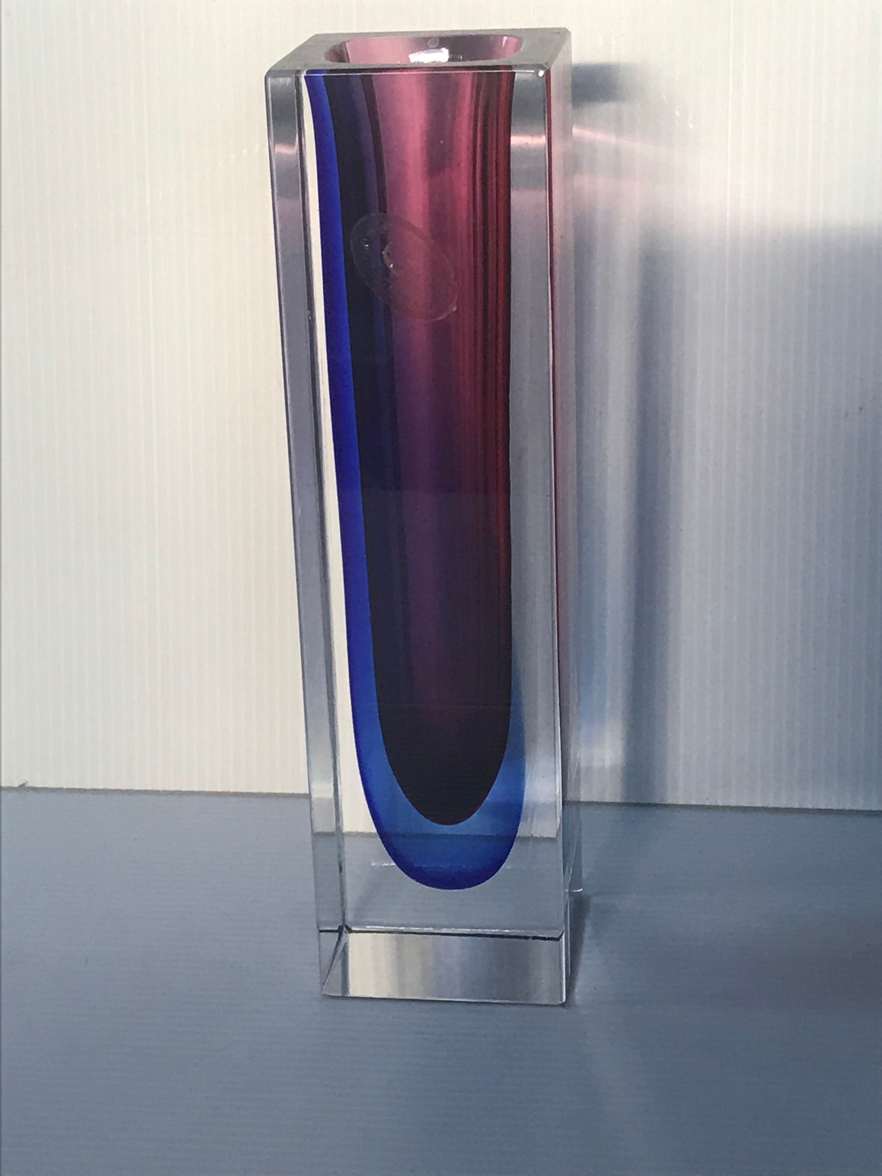 Vintage Murano sommerso vase