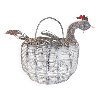 Old wire and mesh egg basket