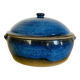 Blue glazed stoneware tureen