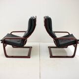 Set of Two Leather Armchairs by IKEA, Sweden, 1980's