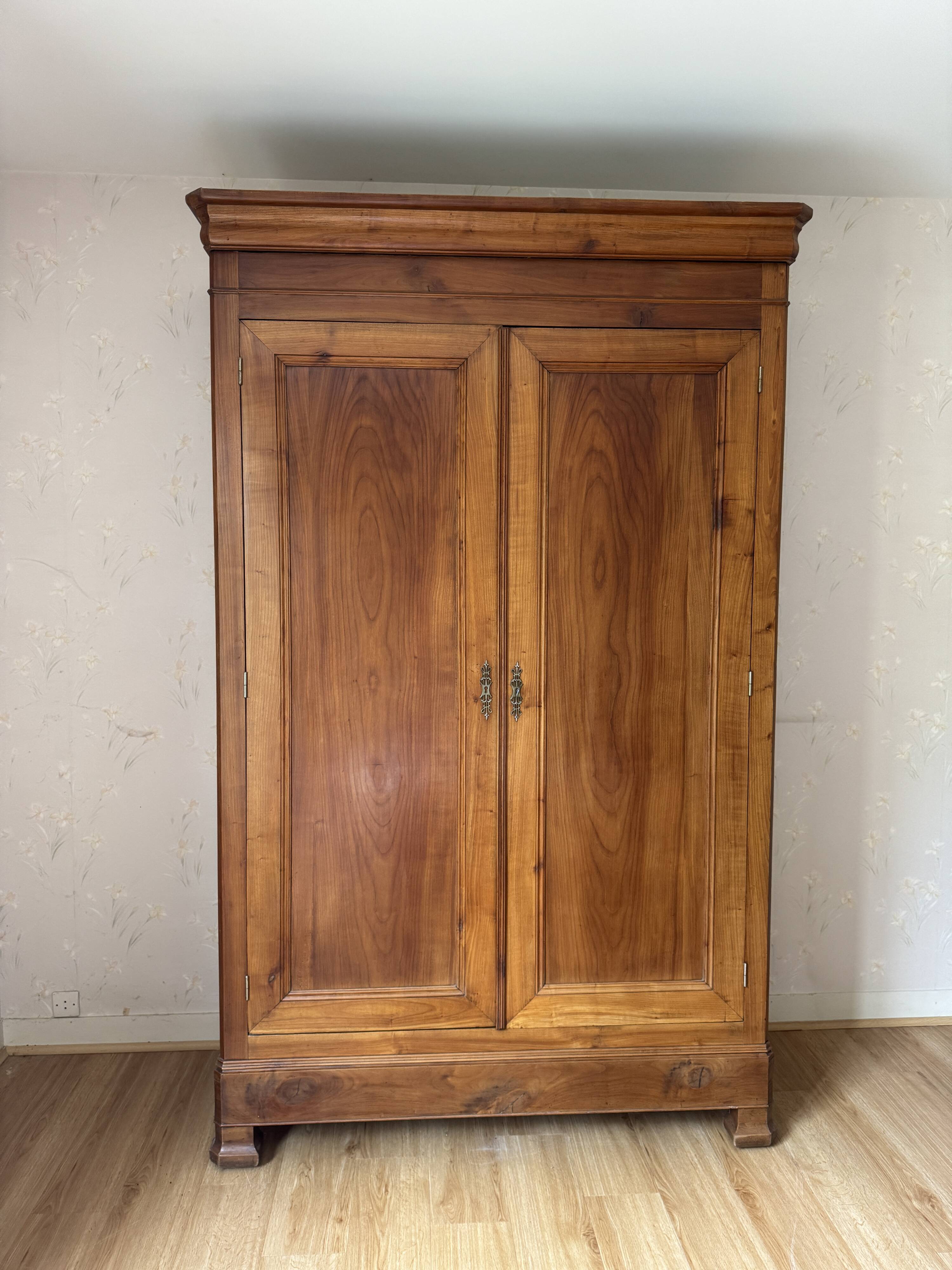 Large Louis Philippe oak wardrobe H: 2m25