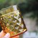 Set of 6 vintage Pernod amber glass glasses – H9 cm Ø7 cm – Bi collection