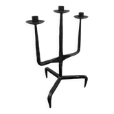 Tripod candlestick wrought iron brutalist design ironwork art candle holder
