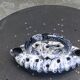 Midnight blue and white glazed ceramic flower pick, 1960/1970, vintage