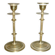 Pair of gilded brass candlesticks