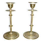 Pair of gilded brass candlesticks