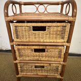 Commode en rotin vintage