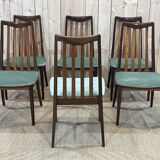Suite of 6 chairs of the brand GPlan of the 70s in teak