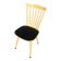 Baumann western style chair in yellow wood + vintage black skai seat