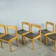 Vintage oak DUTCH DESIGN dining chairs in modern minimalist style, 1960s