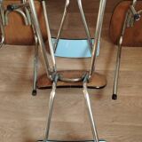 4 chaises en Formica bleues
