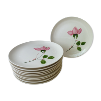 Set of 10 Dessert Plates in Faïence Villeroy Boch Model Magali