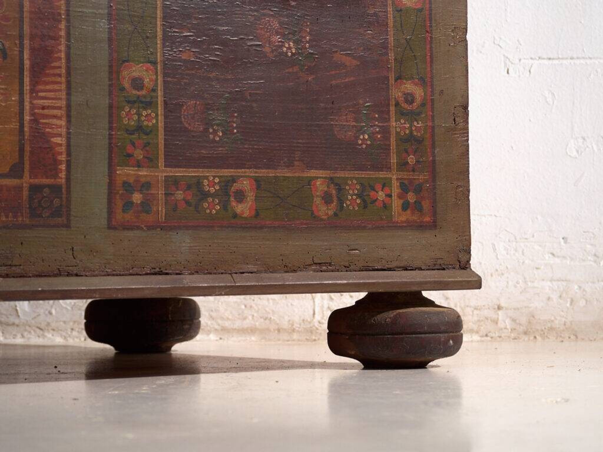 Antique polychrome wedding chest – Central Europe, circa 1850