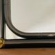 Vintage rectangular wall mirror in tubular metal and brass, 1970s/1980s.