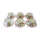 Six coffee cups and their porcelain undercups from Sologne