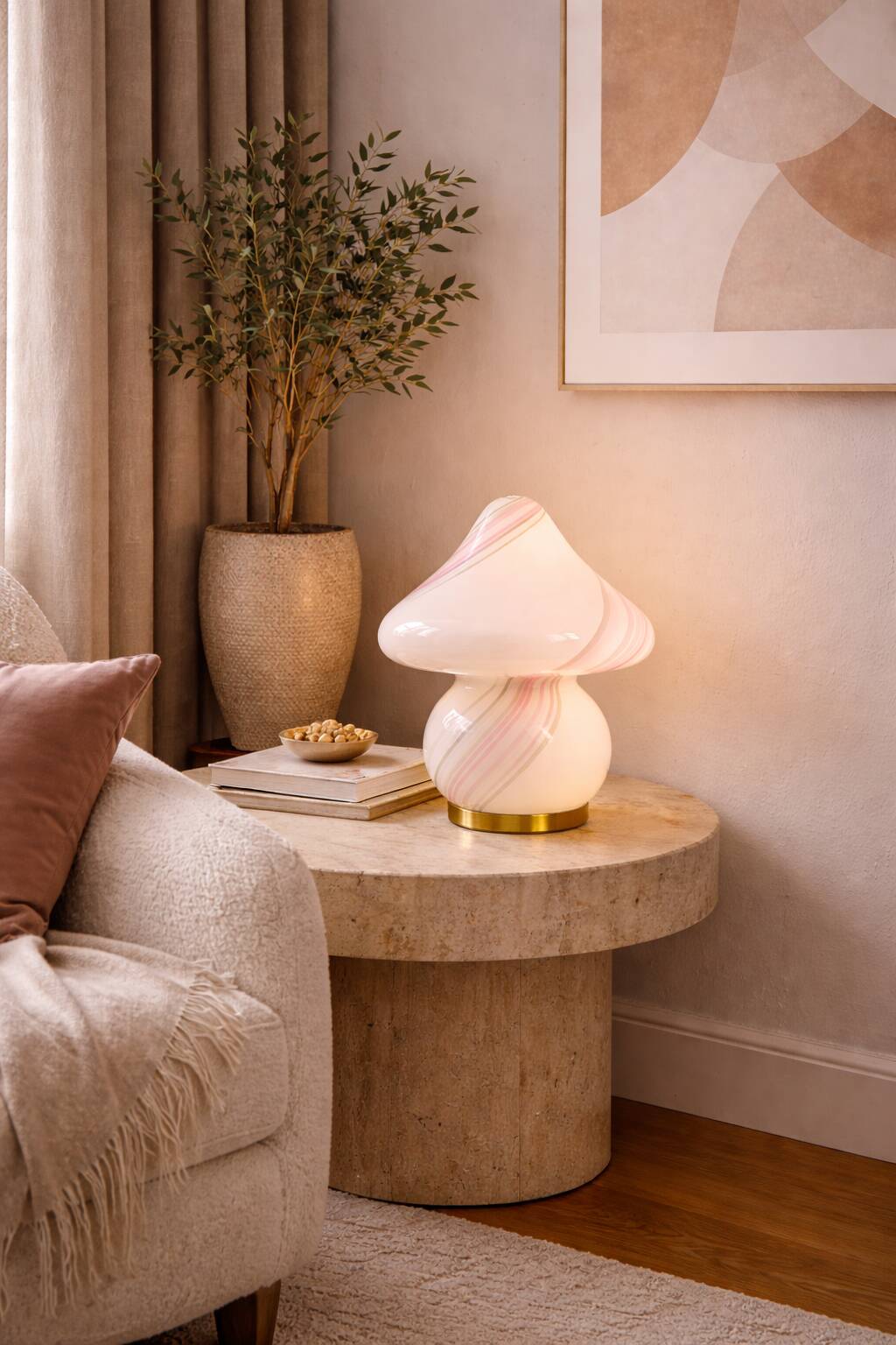 Mushroom lamp in Murano glass, 1970s-80s