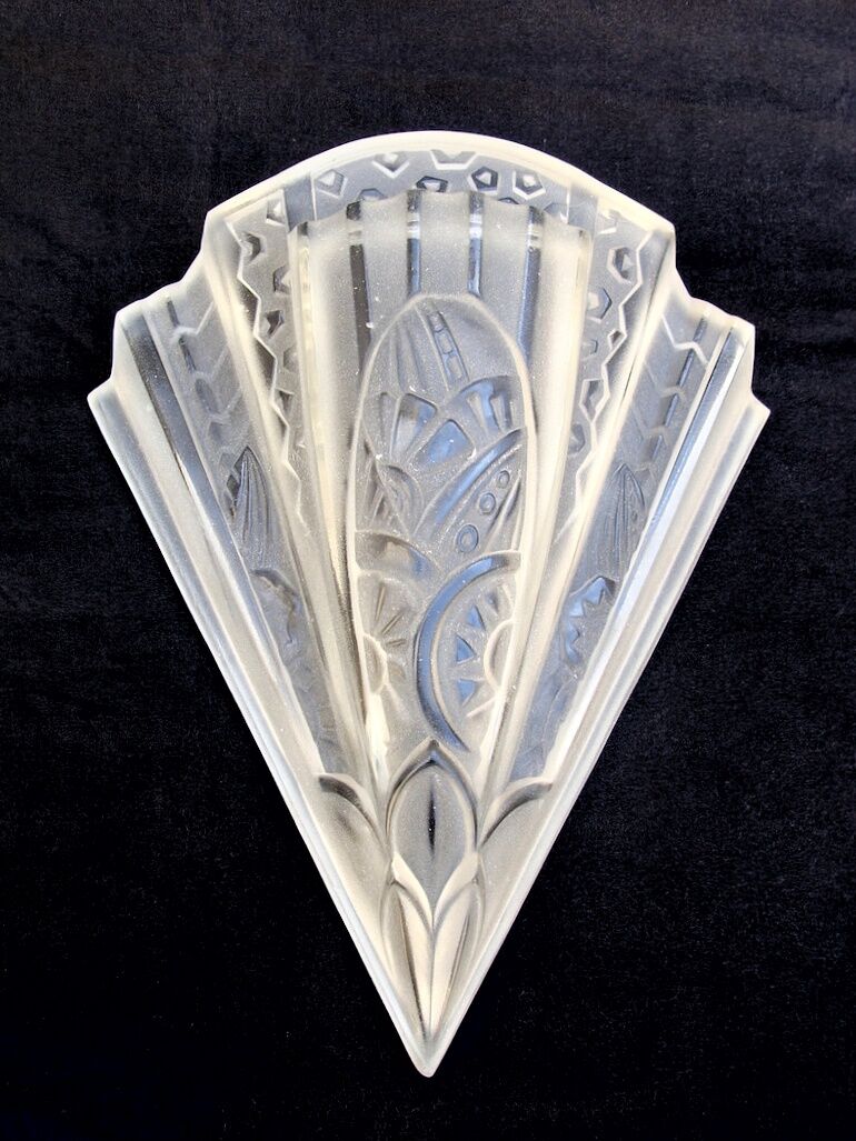 Art deco pressed glass sconce
