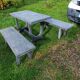 Old garden furniture in vintage stone