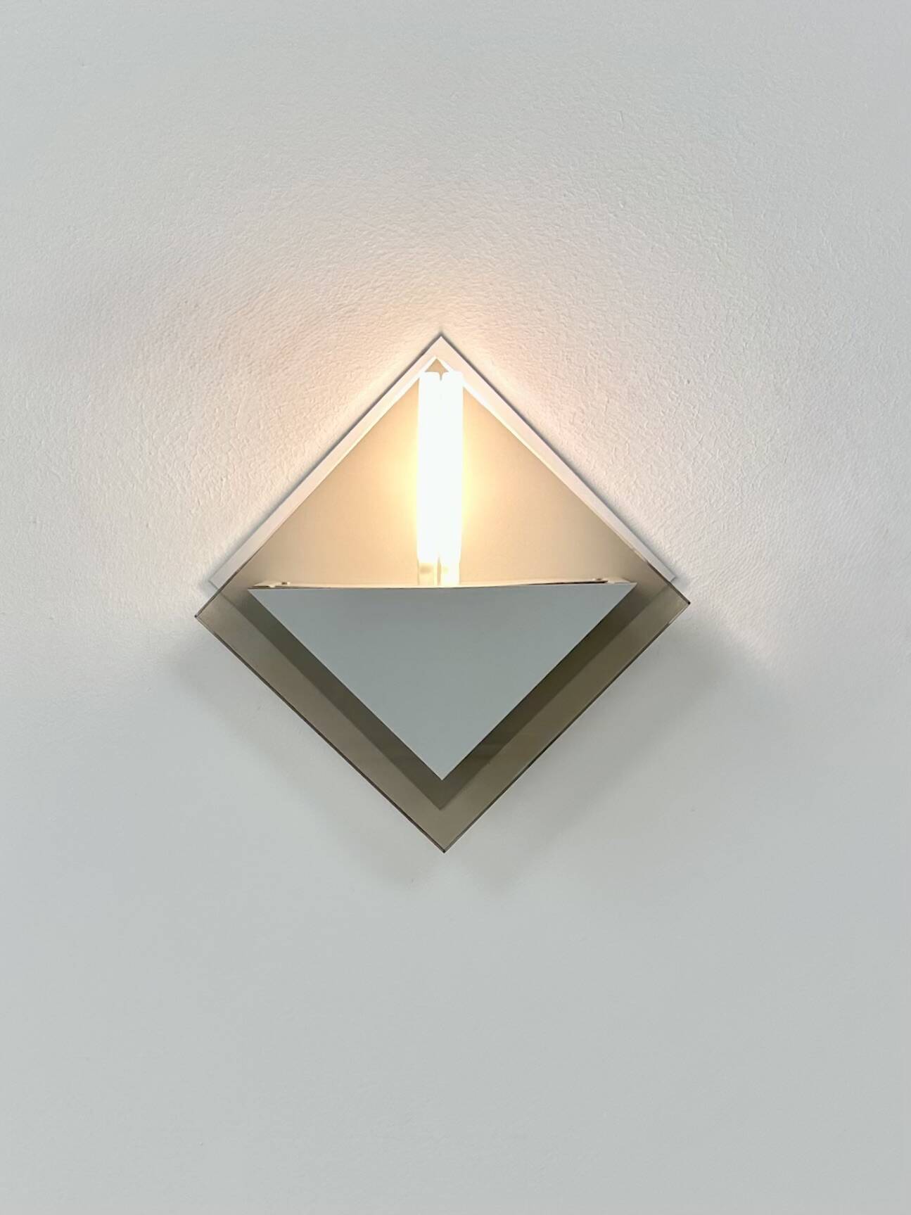 Pair of vintage wall lights Glass Light Studio model 20623, France, 1980